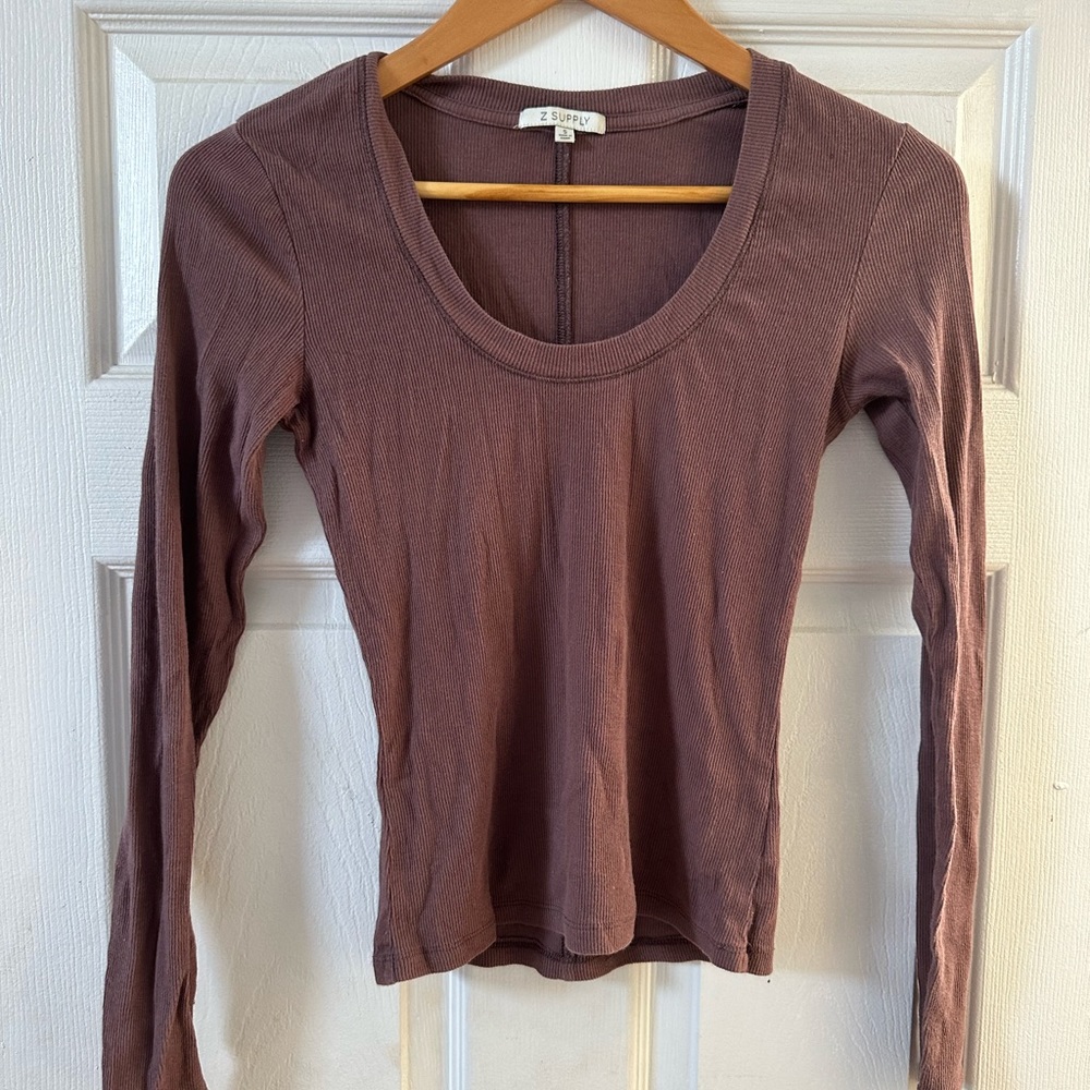 Z Supply brown cotton long sleeve